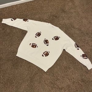 Sequin football sweater- large